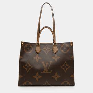 Pre Owned Louis Vuitton Brown Monogram Reverse Giant OnTheGo GM