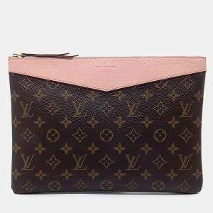 Pre Owned Louis Vuitton Brown Canvas Daily Clutch