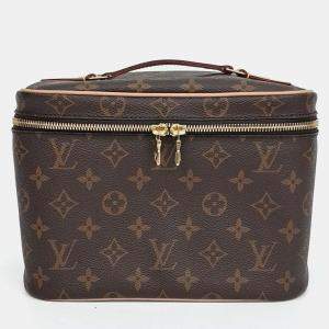 Pre Owned Louis Vuitton Brown Coated Canvas Monogram Nice BB