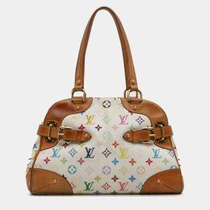 Pre Owned Louis Vuitton Multicolor White Monogram Multicolore Claudia