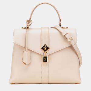Pre Owned Louis Vuitton Beige Grained Smooth Calfskin Rose Des Vents PM