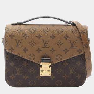 Pre Owned Louis Vuitton Brown Monogram Reverse Pochette Metis