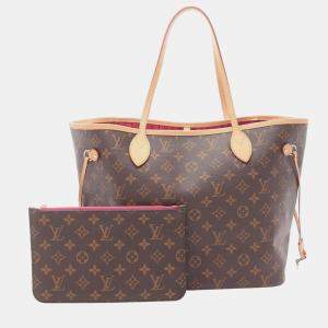 Pre Owned Louis Vuitton Brown Monogram Neverfull MM