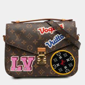 Pre Owned Louis Vuitton Brown Monogram Patches Pochette Metis