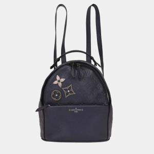 Pre Owned Louis Vuitton Blue Monogram Empreinte Sorbonne Backpack