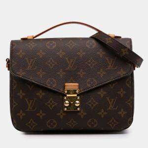 Pre Owned Louis Vuitton Brown Monogram Pochette Metis