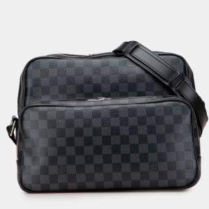 Pre Owned Louis Vuitton Black Damier Graphite Sac Leoh