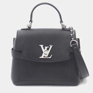 Pre Owned Louis Vuitton Lockme Evermini Handbag  Leather  Black