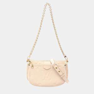 Pre Owned Louis Vuitton Multi Pochette Accessoires Shoulder Bag In Cream Monogram Empreinte Leather