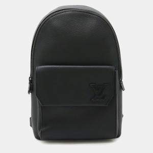 Pre Owned Louis Vuitton Lv Aerogram Pilot Sling Bag  Body Shoulder Leather  Noir  Black