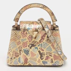 Pre Owned Louis Vuitton Multicolor Python Mini Mosaic Capucines Bag