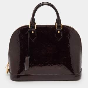 Pre Owned Louis Vuitton Amarante Monogram Vernis Alma PM Bag