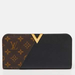 Pre Owned Louis Vuitton Black Monogram Canvas and Leather Kimono Wallet