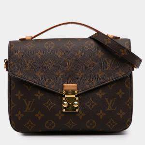 Pre Owned Louis Vuitton Brown Monogram Pochette Metis