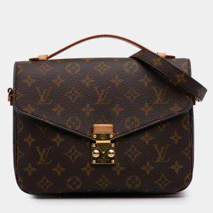 Pre Owned Louis Vuitton Brown Monogram Pochette Metis