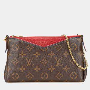 Pre Owned Louis Vuitton Brown Monogram Pallas Clutch