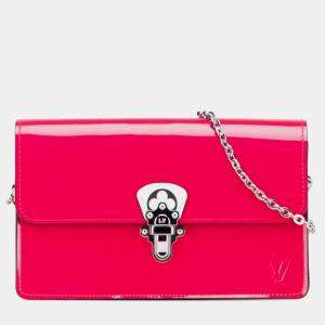 Pre Owned Louis Vuitton Pink Portefeuille Cherrywood Wallet On Chain