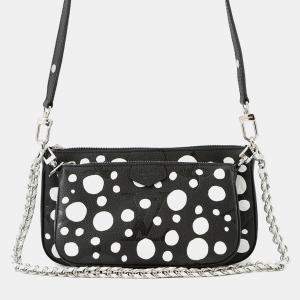 Pre Owned Louis Vuitton Lv X Yk Multi Pochette Accessoires Noir Monogram Empreinte Leather Infinity Dot