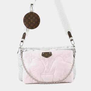 Pre Owned Louis Vuitton Maxi Multi-Pochette Accessoires Silver/Pale Pink Monogram Recycled Nylon
