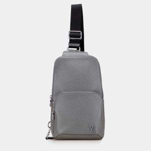 Pre Owned Louis Vuitton Grey Taiga Avenue Sling