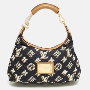 Pre Owned Louis Vuitton Navy Blue Monogram Nylon Limited Edition Bulles PM Bag