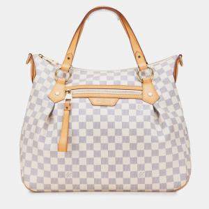 Pre Owned Louis Vuitton White Damier Azur Evora MM