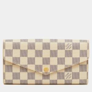 Pre Owned Louis Vuitton Damier Azur Canvas Sarah Wallet