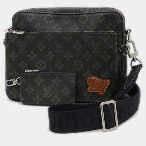 Pre Owned Louis Vuitton Trio Messenger Black Canvas Shoulder Bag