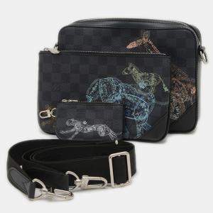 Pre Owned Louis Vuitton Trio Grey Damier Graphite Canvas Shoulder Bag