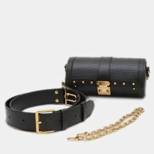 Pre Owned Louis Vuitton Papillon Trunk Black Epi Leather Shoulder Bag