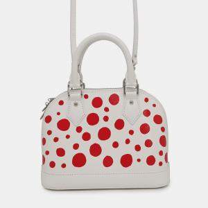 Pre Owned Louis Vuitton Alma BB LV X YK White Epi Leather Satchel Bag