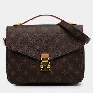 Pre Owned Louis Vuitton Brown Monogram Pochette Metis