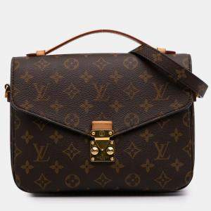 Pre Owned Louis Vuitton Brown Monogram Pochette Metis