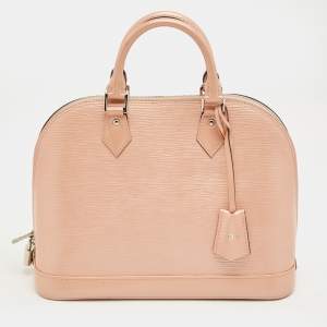 Pre Owned Louis Vuitton Metallic Peach Epi Leather Alma PM Bag