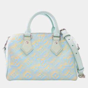 Pre Owned Louis Vuitton Blue Monogram Empreinte Summer Stardust Speedy Bandouliere 20