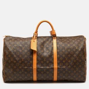 Pre Owned Louis Vuitton Monogram Canvas Keepall Bandoulière 60 Bag