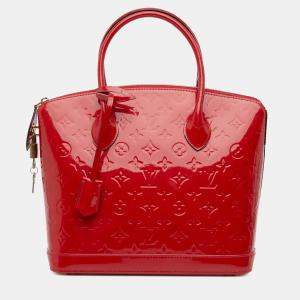 Pre Owned Louis Vuitton Red Leather Monogram Vernis Lockit PM