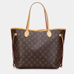 Pre Owned Louis Vuitton Brown Monogram Neverfull MM