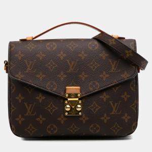 Pre Owned Louis Vuitton Brown Monogram Pochette Metis