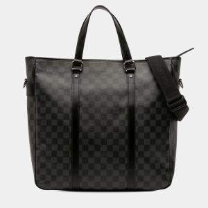 Pre Owned Louis Vuitton Black Damier Graphite Tadao PM