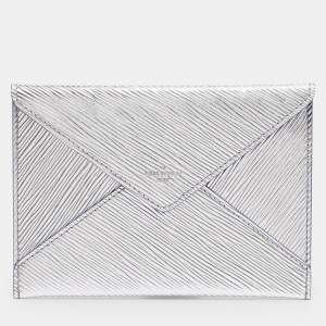 Pre Owned  Louis Vuitton Silver Epi Leather Invitation Envelope Clutch