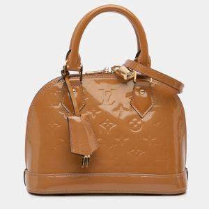 Pre Owned Louis Vuitton Brown Monogram Vernis Alma BB