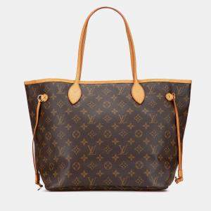 Pre Owned Louis Vuitton Brown Monogram Neverfull MM