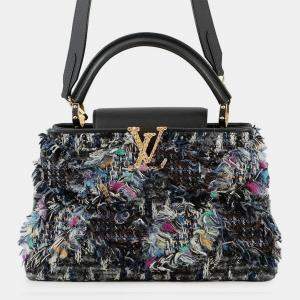 Pre Owned Louis Vuitton Capucines Noir Tweed Size MM