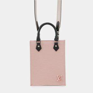 Pre Owned Louis Vuitton Petit Sac Plat Rose Ballerine/Beige Epi Leather