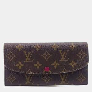 Pre Owned Louis Vuitton Brown PVC Monogram Emilie Wallet