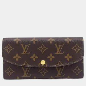 Pre Owned Louis Vuitton Brown Canvas Monogram Emily Wallet
