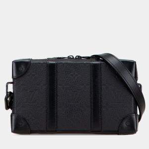 Pre Owned Louis Vuitton Black Monogram Taurillon Soft Trunk Wallet