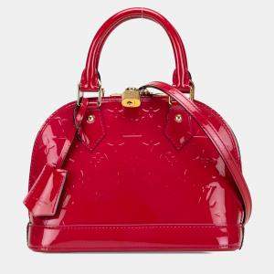 Pre Owned Louis Vuitton Red Monogram Vernis Alma BB