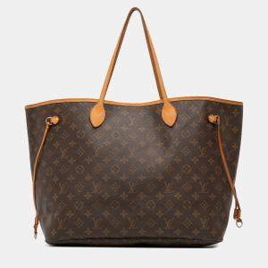Pre Owned Louis Vuitton Brown Monogram Neverfull GM